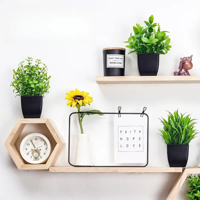Artificial Potted Plant for Room Decor (6 Counts), Faux Potted Plant, Simulated Decorative Plant Ornaments, Decorative Plant for Home & Office Decor, Home Decor Products 2