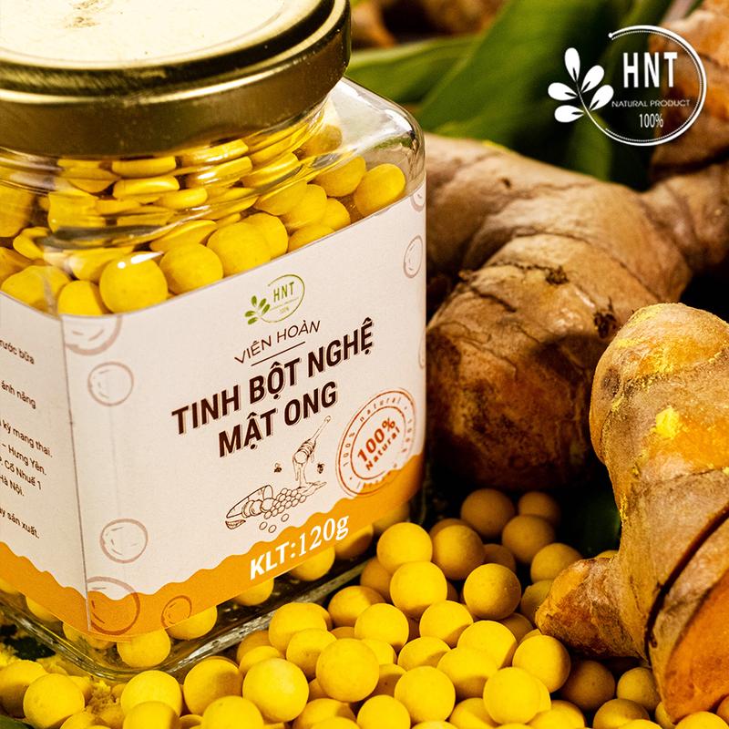 Viên tinh bột nghệ mật ong nguyên chất| tự nhiên, hữu cơ| tốt cho, dạ dày, phụ nữ sau sinh| HNT NATURAL PRODUCT VTBN120 #OCOP #DacSanVietNam 3