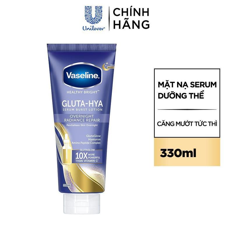   5   MỚI  Mặt nạ serum dưỡng thể Vaseline Gluta Hya Overnight ẩm mịn căng mướt 300ml 
