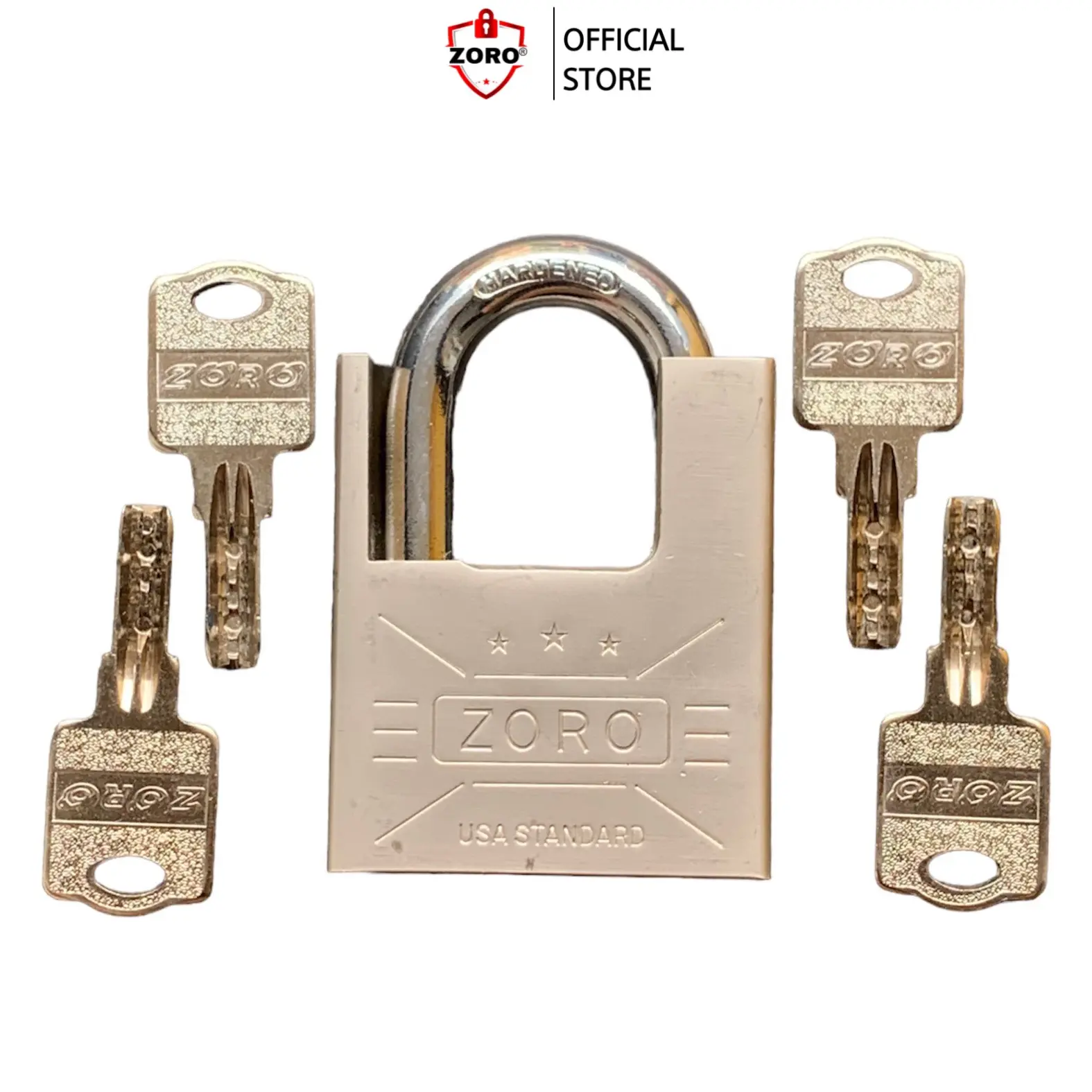 ổ khóa ZORO 6 phân,càng chống cắt,chìa muỗng,Công nghệ Mỹ: chống cưa-chống cắt-chống đục-chống cháy-chống nước-chống rỉ sét. ổ khóa bấm có 4 chìa,khóa cửa nhà