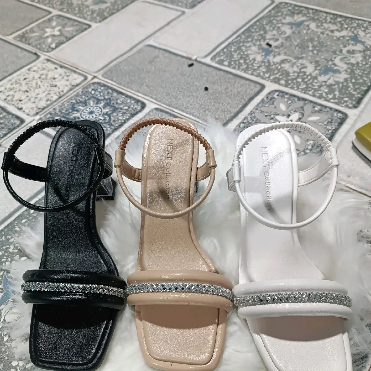 Dép nữ sandal cao gót quai ngang sườn bọc 2 lớp gót mica trong 7cm (Ảnh thật) DéP Shoes GiàY