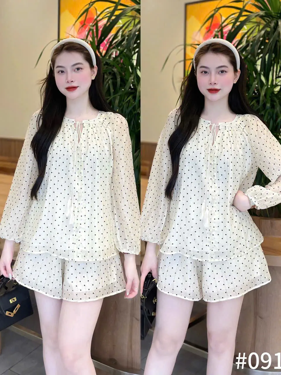 sét châm bi tay dài, chất vải tơ mềm(091)