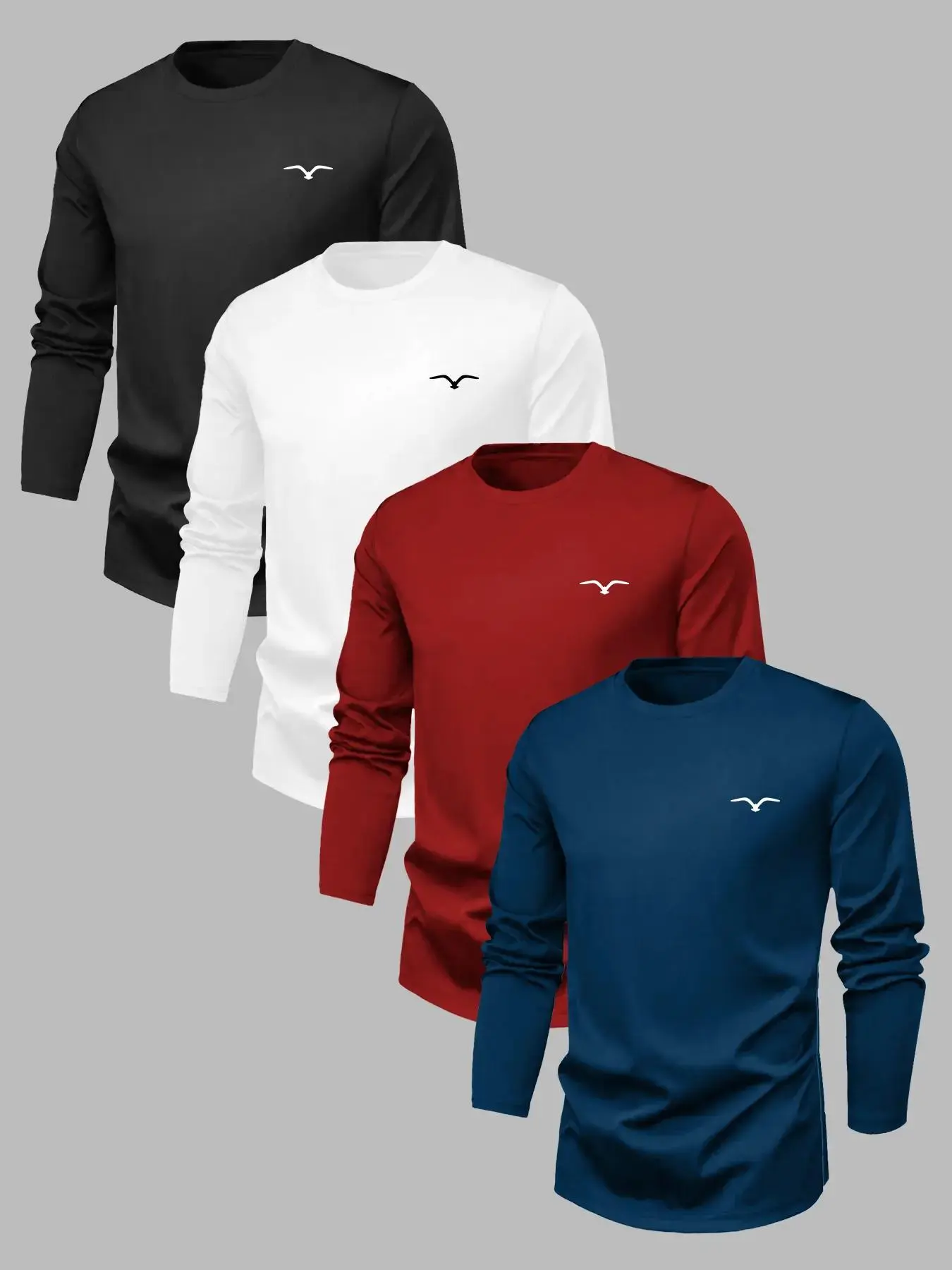 Men's Letter Print Round Neck Sweatshirt, Loose Casual Long Sleeve Pullover for Fall & Winter, Men's Clothes for Daily Wear