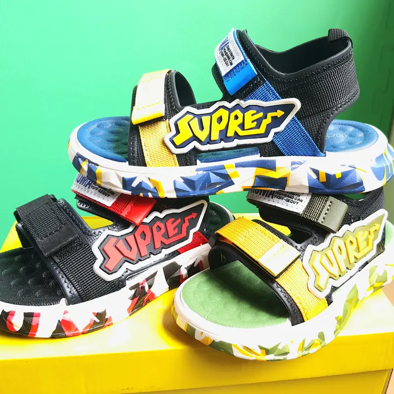 [2-11 tuổi]BM01 Sandal  Hàn Quốc size24-35 Jean Dép Sandal Voi, thời trang phong cách cho bé trai mũi hở thoáng khí mềm êm HQ 6