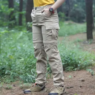 Celana Gunung Celana Sambung Pria Wanita Cargo Sambung 2 in 1 Celana Outdoor Quickdry Outfrai Slimfit