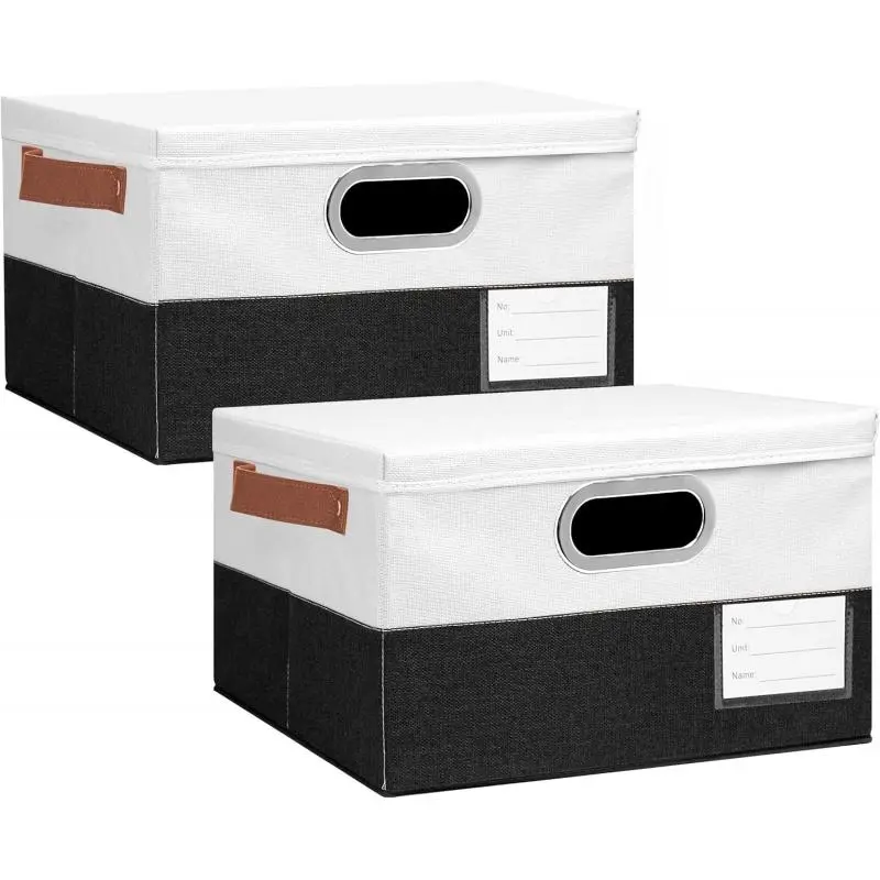 Product Introduction of Foldable Storage Box with Lid, 2 Counts Multi-functional Clothes Storage Box with Handle, Home Organizer for Closet, Living Room and Bedroom 0