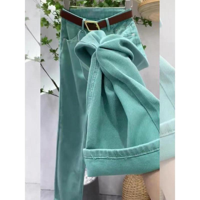 Quần Jean Nữ, Mỏng Mùa Hè, Ngoại Cỡ, Cao Cấp, Đơn Giản Và Rộng Rãi, Quần Ống Đứng, Cạp Cao, Bó Sát, Dài Đến Sàn, Quần Ống Rộng, Dành Cho Phụ Nữ Ngoại Cỡ 5