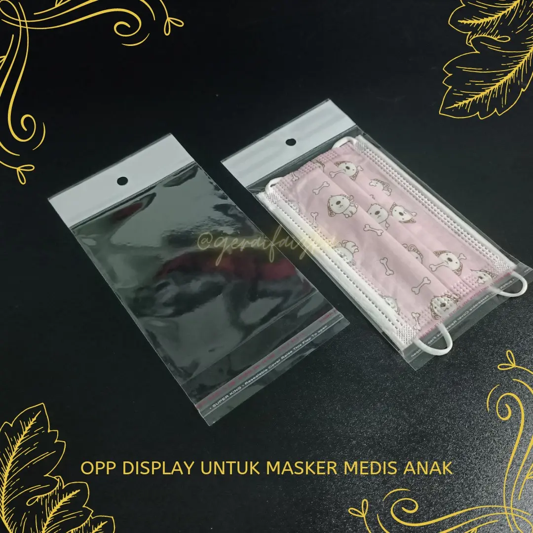 PLASTIK OPP DISPLAY UNTUK MASKER MEDIS ANAK 10x16