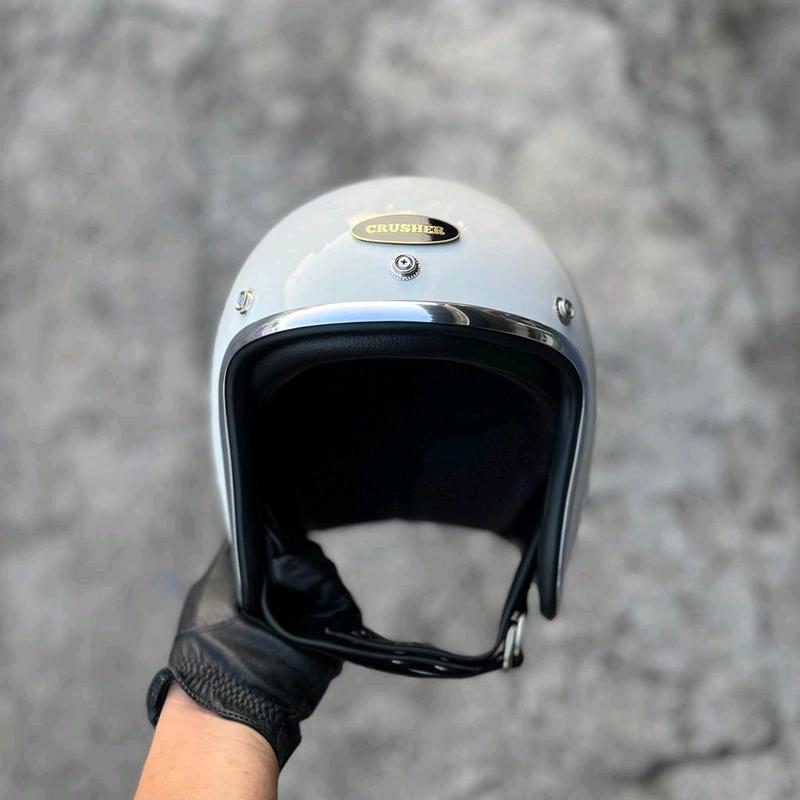 Helm Custom Slimhead TX 500 White Glossy Kualitas Terbaik 0
