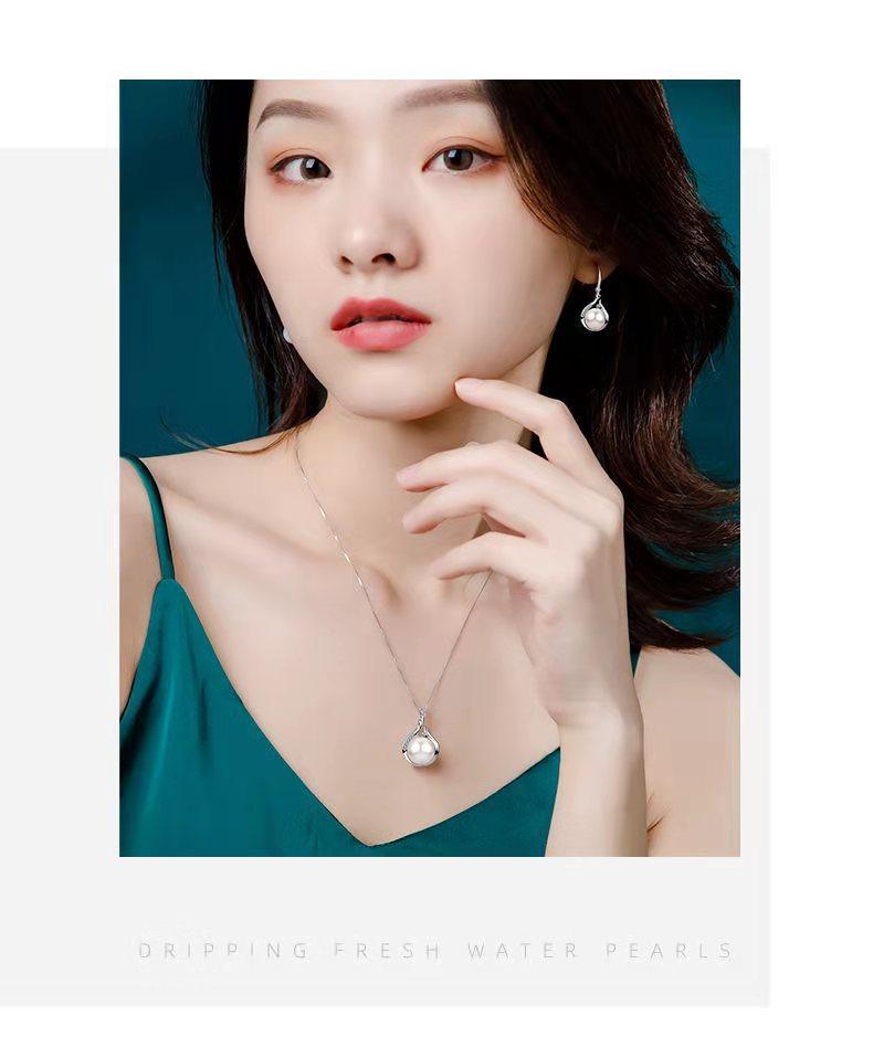 Product Introduction of Internet Celebrity Live Broadcast New Hot Sale Suit Simulation Freshwater Pearl Shell Pearl Full Diamond Earrings Women's Luxury Pendant Necklace 10