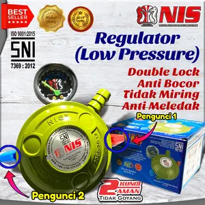 REGULATOR GAS NIS 2 PENGUNCI/DOUBLE LOCK - DENGAN METERAN