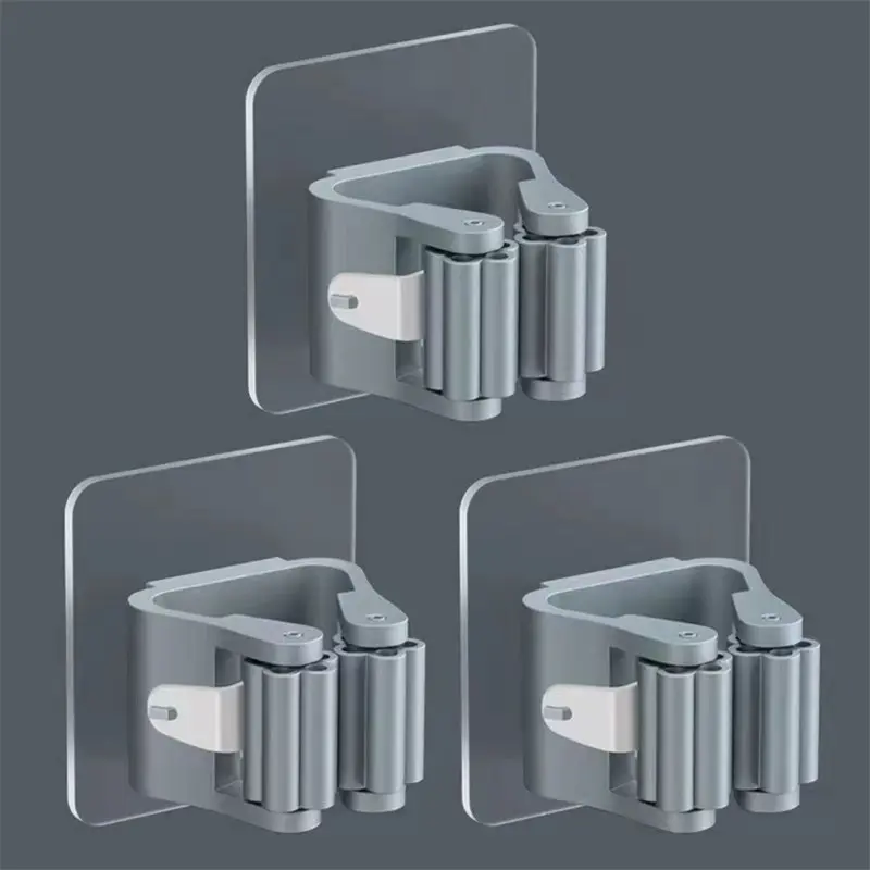 Mop Stand Punch Free Mop Clamp Mop Hook Bathroom Hanger Tool Powerful Wall Hanging Storage Bearing Kitchen