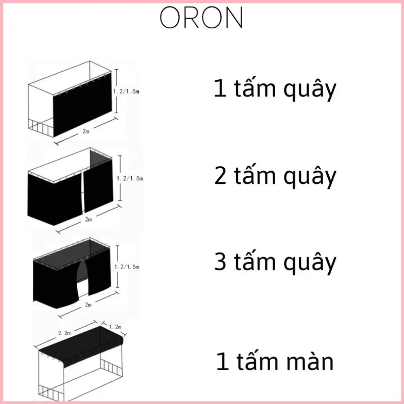 IOKAOLSHOP Rèm giường tầng ký túc xá, rèm màn giường tầng Oron (Tặng móc và dây treo) 2