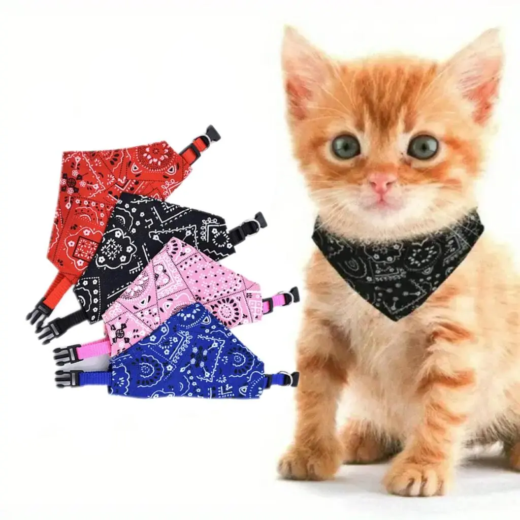 Broken Flower Pattern Saliva Towel (4 Counts), Cute Pet Neck Gaiter, Fashion Pet Accessories for Small to Medium Sized Dogs & Cats