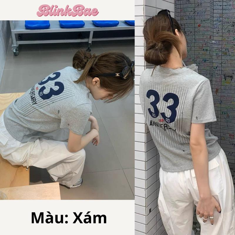 Áo Baby Tee 33 Anniversary Nữ BlinkBae Chất Liệu Cotton Cao Cấp Thiết Kế Thanh Lịch Thời Thượng 4