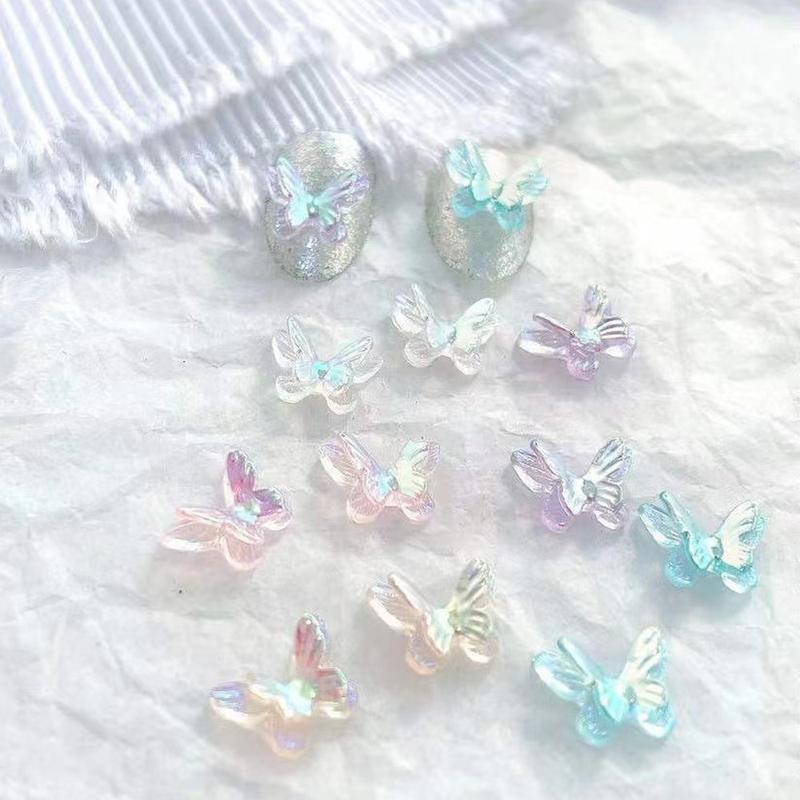 Charm Móng Tay Nghệ Thuật Hình Bướm, 30 Cái / Túi, Aurora Nhiều Màu, Đính Đá Pha Lê Resin 3D, Đồ Trang Trí Móng Tay, Đồ Trang Trí Tự Làm, Phụ Kiện Móng Tay 4