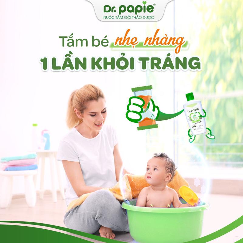 Nước Tắm Thảo Dược Dr Papie Giúp Giảm Mẩn Ngứa Và Rôm Sảy, Hỗ Trợ Làm Sạch, Mát Da Bé - Chai 230ml 3