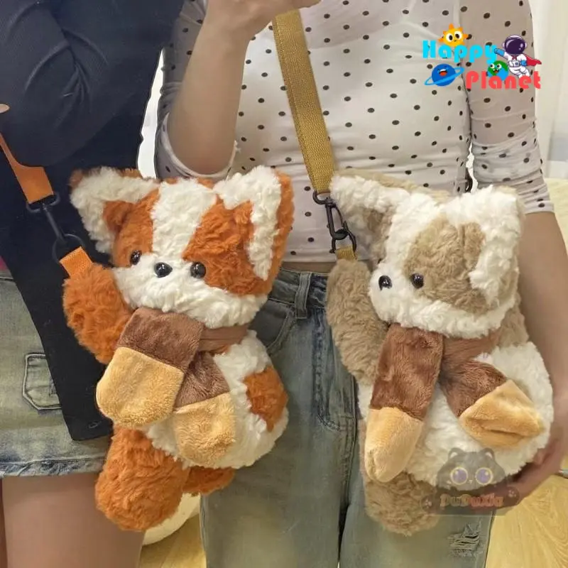 Beg Utusan Anak Anjing, Gaya Sama Pengaruh, Beg Kreatif, Corgi Kartun, Sesuai untuk Kanak-kanak Perempuan, dengan Selendang, Beg Kartun