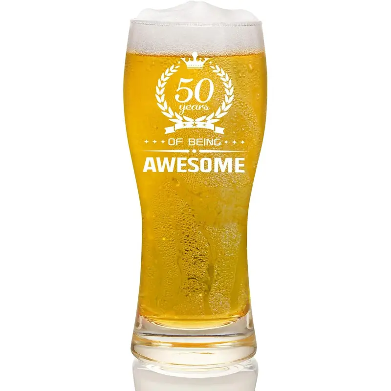 Joymaking Personalised Pint Glass 15oz for Men's 50th Birthday Gifts 0