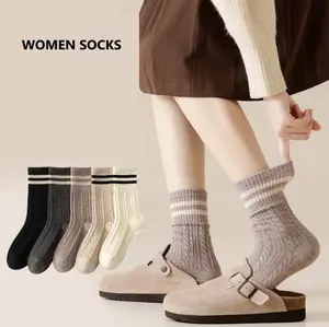 KK316 Kaos Kaki Wanita Japanese Casual Twisted Women Socks