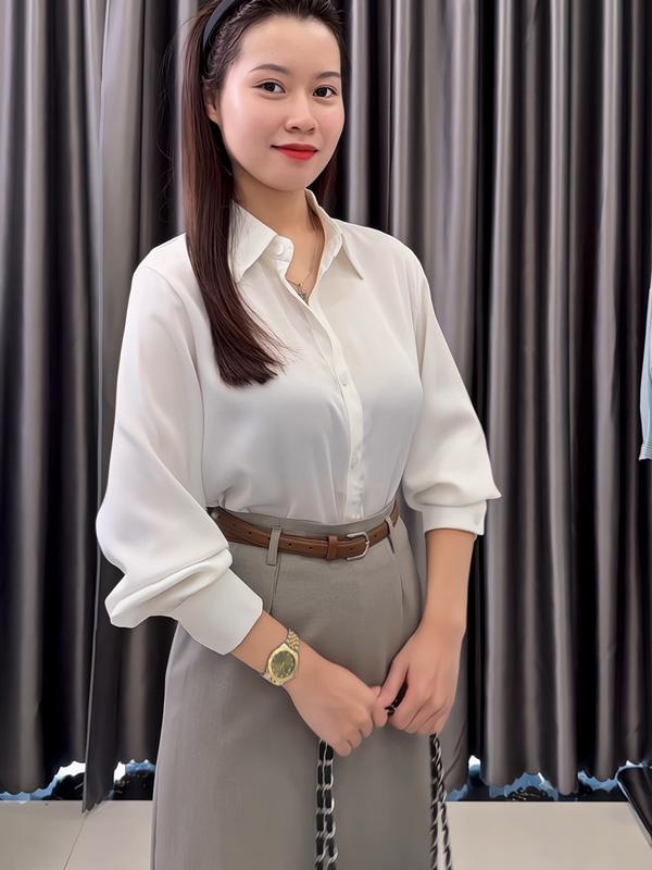 Chân váy CV8 - Chân váy công sở đai nâu dáng suông 7