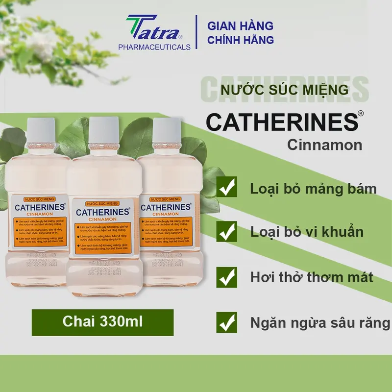 [Chai 330ml] Nước Súc Miệng CATHERINES TATRA - Vị Quế Cinamon - Giữ Hơi Thở Thơm Mát 7
