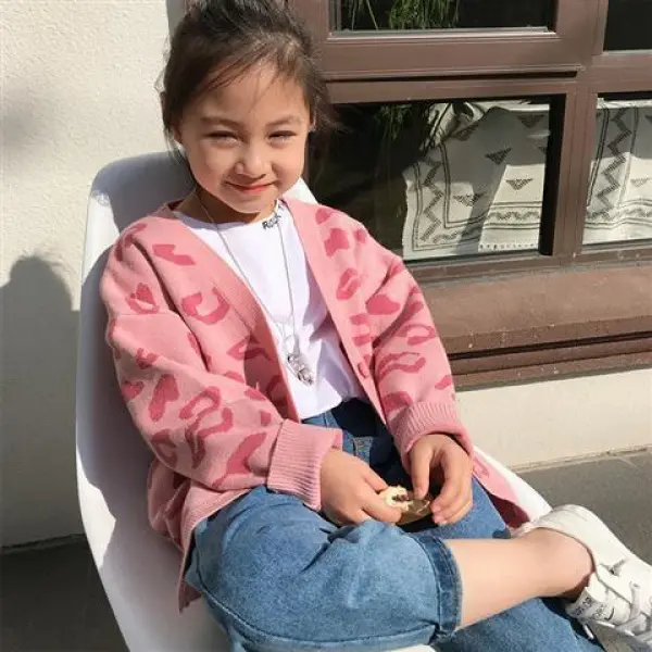 Áo Len Cardigan, Cho Bé Gái, Áo Khoác Len Trẻ Em, Bộ Sưu Tập Mùa Xuân Và Mùa Thu, Hàng Mới Về 2024, Dành Cho Trẻ Em Trung Bình Và Lớn, Áo Dệt Kim, Phong Cách Phương Tây, Phong Cách Hàn Quốc