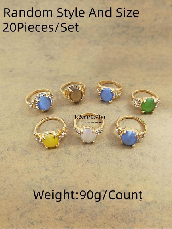 Random Color & Style Ring Set, Fashion Jewelry for Party, Daily Clothing Decor, Trendy All-match & Exquisite Jewelry for Birthday Gift 1