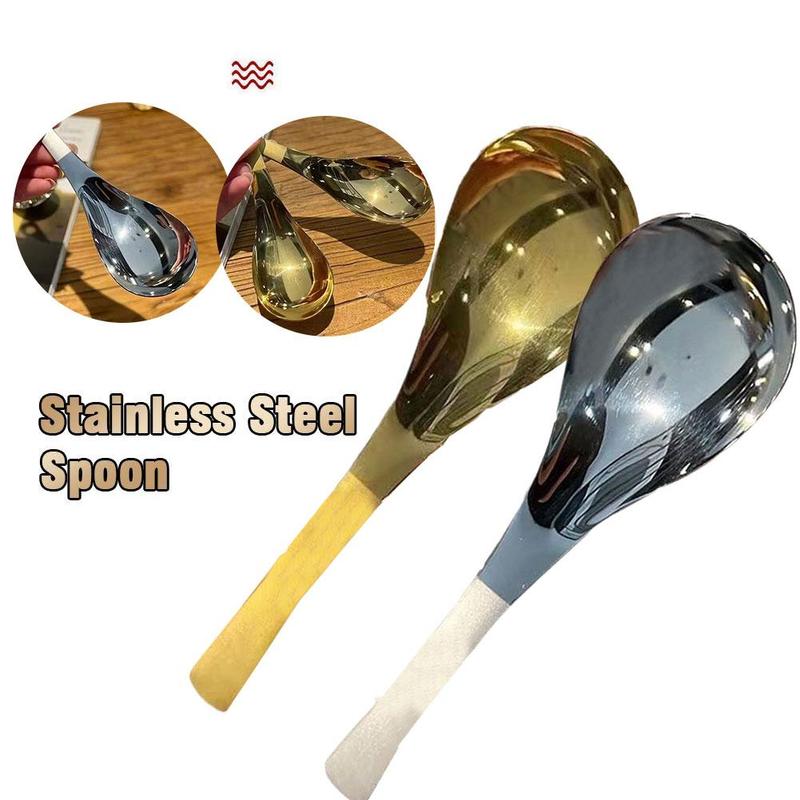 Product Introduction of New Korean Stainless Steel Thickening Spoon Creative Long Handle Hotel Hot Pot Spoon Soup Ladle Home Kitchen Essential Tools 1