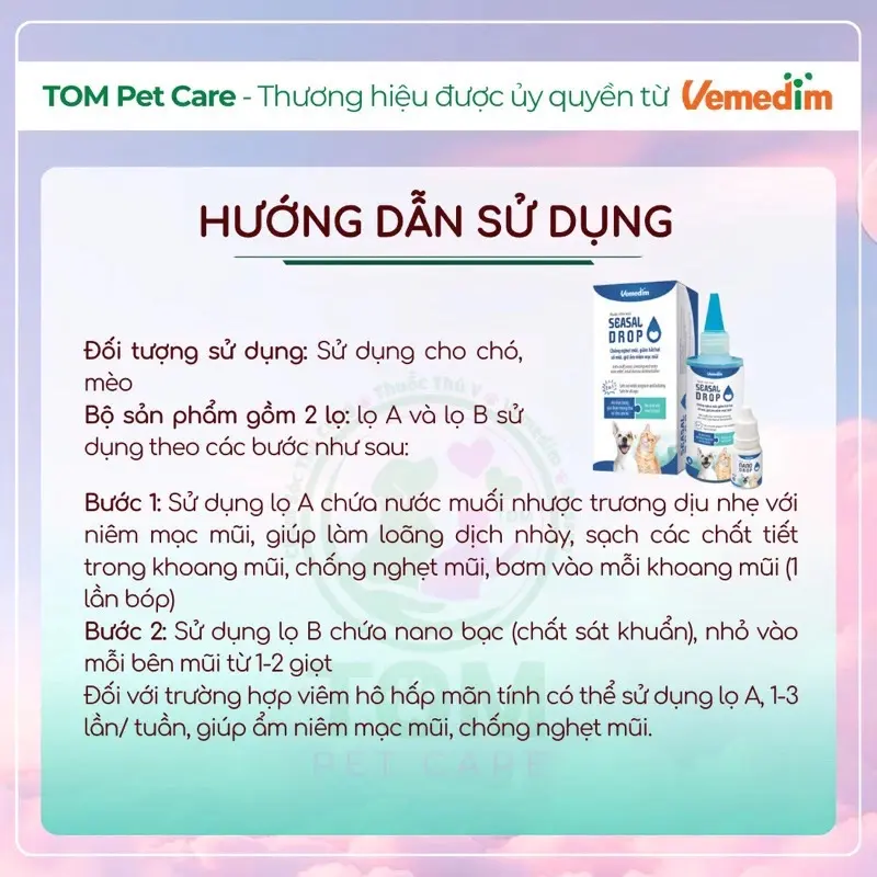 Seasal drop Bộ Nhỏ mũi cho chó mèo: sổ mũi, nghẹt mũi, hắt hơi. 2