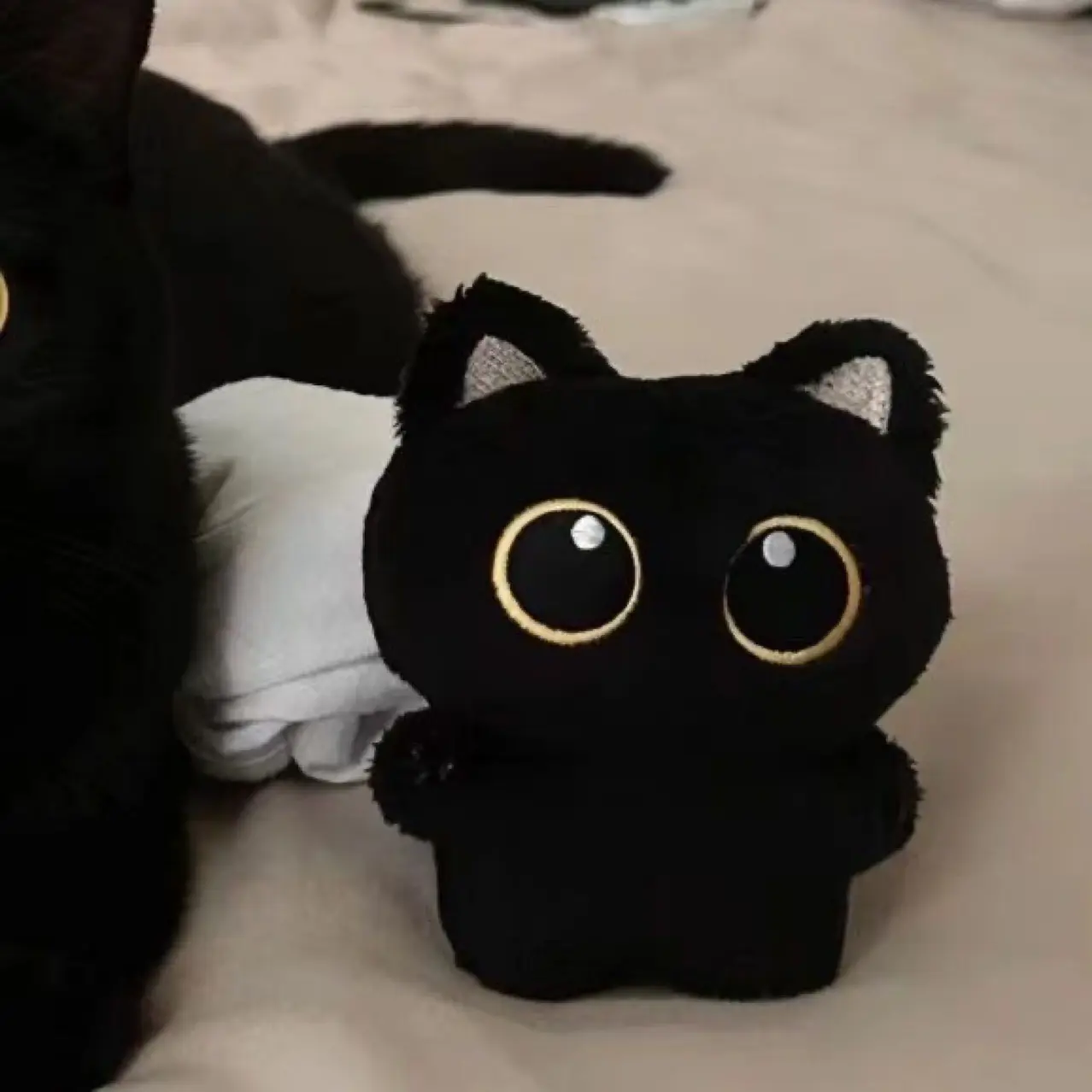 Cute cat black cat doll plush doll pendant super cute kitten doll gift for girls