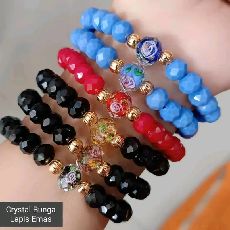 Gelang kristal bunga 0