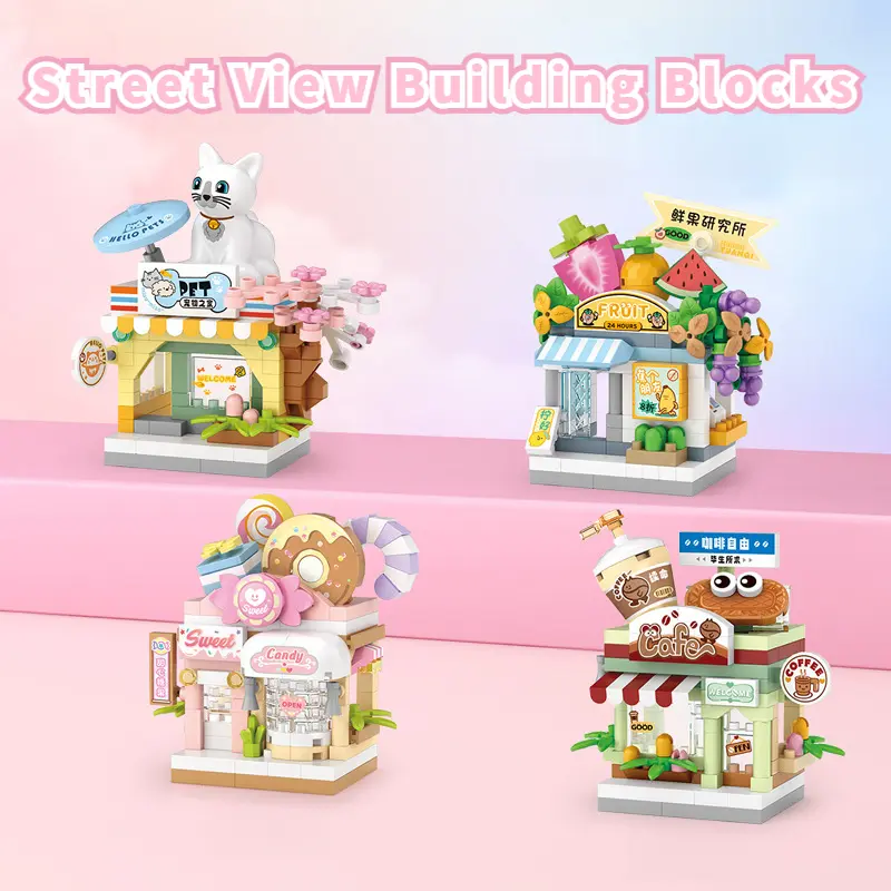 Mô Hình Khối Lắp Ráp, Cảnh Đường Phố, Lắp Ráp Các Hạt Nhỏ Tương Thích Với Lego, Bộ Khối Lắp Ráp, Mô Hình Vui Nhộn Đồ Chơi Gạch Tháo Lắp Bộ Lắp Ráp Toy
