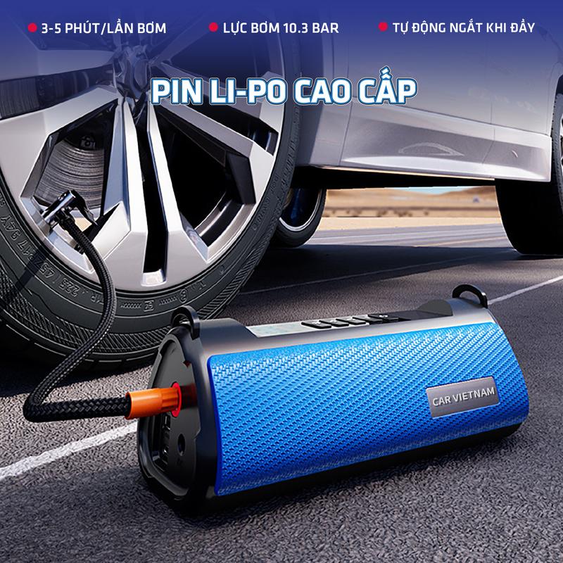 Kích Bình Bơm Lốp Ô tô, Xe Máy CAR VIETNAM 12V, Kiêm Sạc Dự Phòng , Đèn Pin Chiếu Sáng, Dung Lượng 13000 MAH,