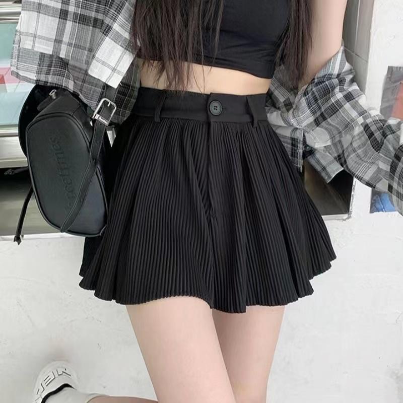 Product Introduction of M-4XL Wide-Leg Skort 40-100kgluomandss in Stock Shorts Women 2023 New Summer Outerwear Summer Pleated A- line Skirt Women's Small High Waist Wide-Leg Skort plus Size Extra Large Size Oversize Fat Big Size Women Shorts Bottom Pants Style Lingerie 17