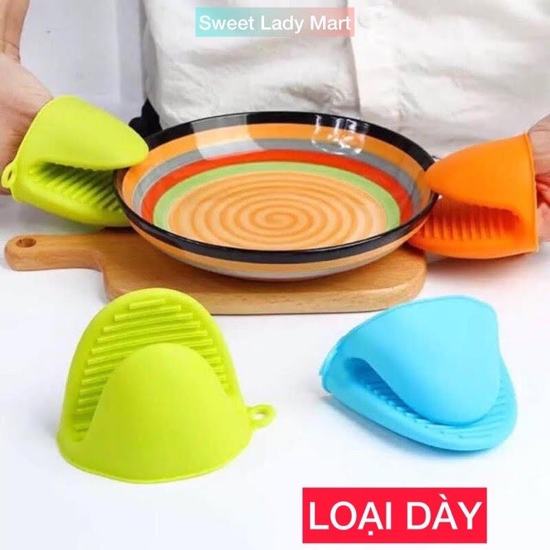  6 Chiếc Găng Tay Bắc Nồi Silicon Loại Dày Chịu Nhiệt Tốt 250 Độ C Kích Thước 11*8.5cm Miếng Lót Chống Nóng Có Móc Treo - SỈ GIÁ TỐT - Tổng Kho Huy Liên 
