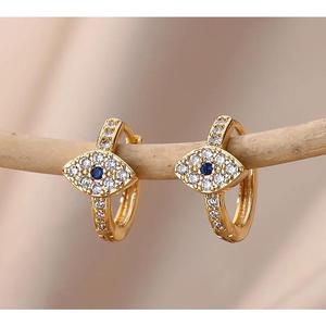 ต่างหูเล็กๆ ประณีต，ต่างหูตาชั่วร้าย ใหม่ล่าสุด 2025 ของนำโชคสไตล์มินิมอล วัสดุสแตนเลสไม่แพง สำหรับผู้หญิงแพ้ง่าย หรูหราทันสมัย