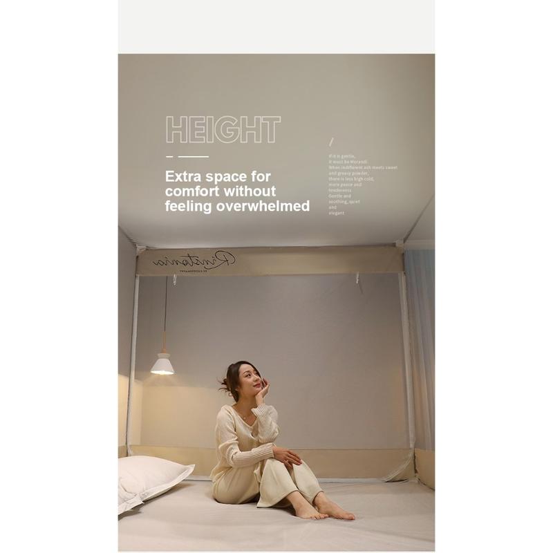 Product Introduction of Mosquito net household, yurt, baby anti-fall mosquito net, bracket thickening without installation, 21