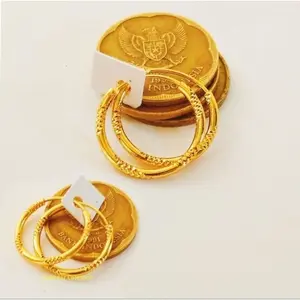 Anting Gipsy Motif Spasi Terbaru Terbuat Dari Bahan Koin Logam Original 1991 Anti Karat Tidak Luntur