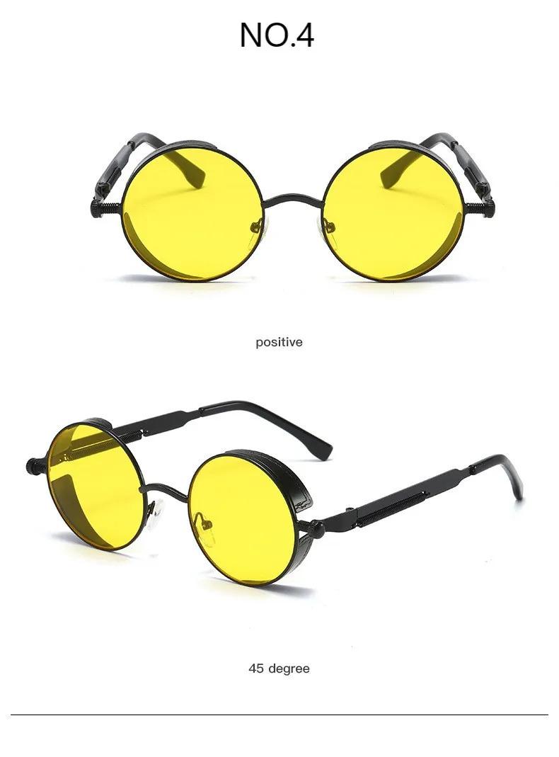 Product Introduction of Metal Steampunk Sunglasses Men Women Fashion Round Glasses Brand Designer Vintage Sun Glasses High Quality Sun Oculos 2021 25