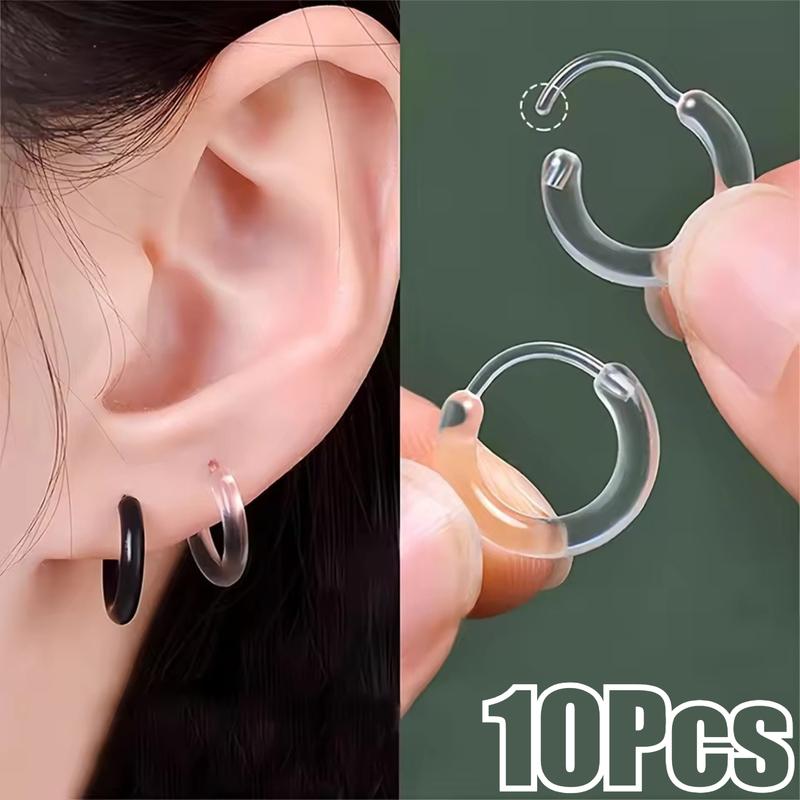 Bông Tai Xỏ Lỗ Tai Nhựa Trong Suốt 10 Cái Nhỏ Gọn Và Tinh Tế Khóa Tai Màu Đen Nhẫn Tai Khuyên Bông Khuyên Tai Đinh Tán Phụ Kiện Trang Sức