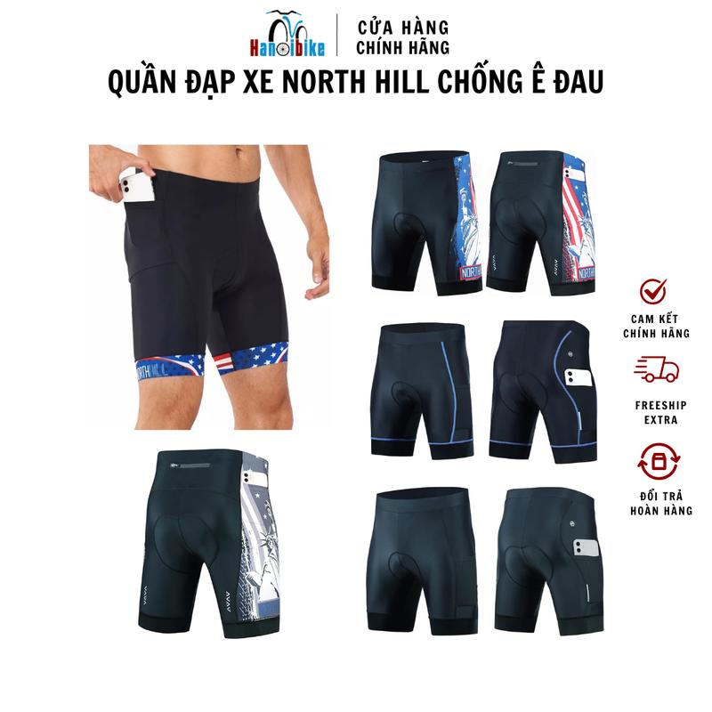 Quần đạp xe North Hill xuất châu Âu co giãn tốt - Size ôm bó sát tránh cán gió Thoáng khí đệm lót 4D êm ái Trang Phục Sport