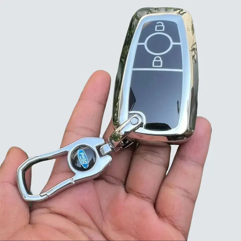 Ốp chìa khóa Đen vàng -Trắng bạċ xe ô tô Ford Ranger Wildtrak  phiên bàn Smartkey Móc Khoá Móc Khóa bảo  vệ 2