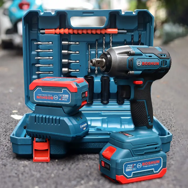 Máy Siết Bulong BOSHUN BS-IW380N Đầu 2 trong 1, Điều tốc 3 cấp, Chế Độ Auto Stop, Lực siết 380N Bảo Hành Chính Hãng 0