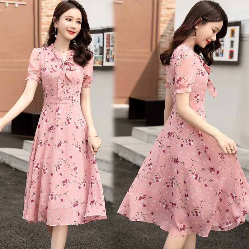 Váy Đi Nghỉ Mát, Phong Cách Phụ Nữ, Bờ Biển, Thời Trang, Váy In Hình, Cổ Chữ V, Thích Hợp Cho Phụ Nữ, Váy Ngọt Ngào, Thích Hợp Cho MM Béo Và Eo Thon, Cỡ Lớn