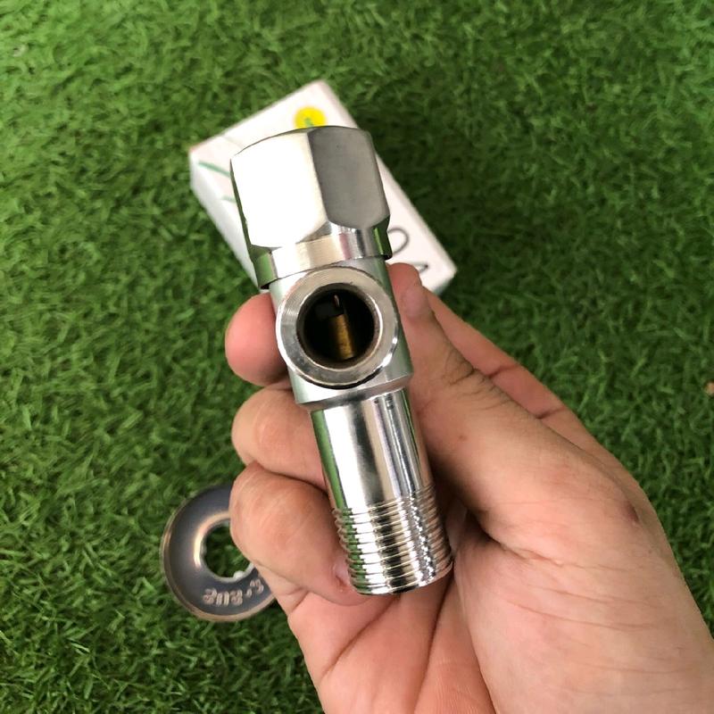 Van khóa [CỰC SALE] Van Chia Nước INOX 304 NỐI DÂY XỊT VỚI DÂY CẤP BỒN CẦU van CÓ KHÓA ĐƯỢC NƯỚC KHI SỬA CHỮA và giảm được áp lực nước T CẦU 3 NGÃ CÓ KHÓA 4