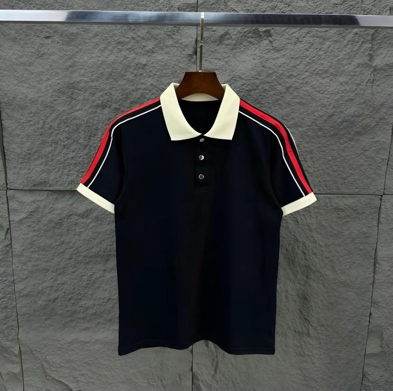 Áo thun nam cổ bẻ tay ngắn phối viền chạy dây form chuẩn chất vải cotton dày dặn mẫu mới nhất Hót Trend Menswear Polo Shirt Nhung Có Cổ Jean Ngắn Tay