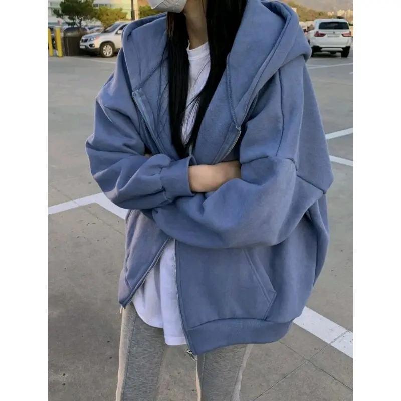 hoodie Zipper polos pria wanita size M-L-XL-XXL-XXXL Abu Hijau Mocca Sweater kain Fleece Biru Merah 6