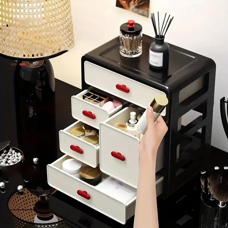 Tabletop storage shelves and drawers, 3/4-tier desk organizer with ...
