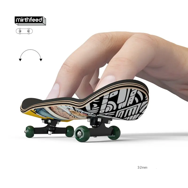 Đồ chơi ván trượt ngón tay bằng gỗ 32mm có bánh xe chịu lực, mini fingerboard cho người mới 2